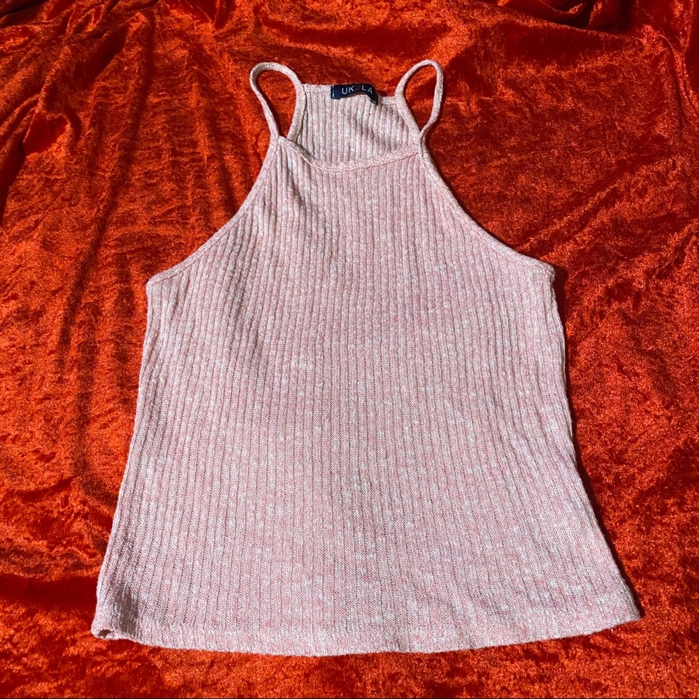 Pink racer back tank top